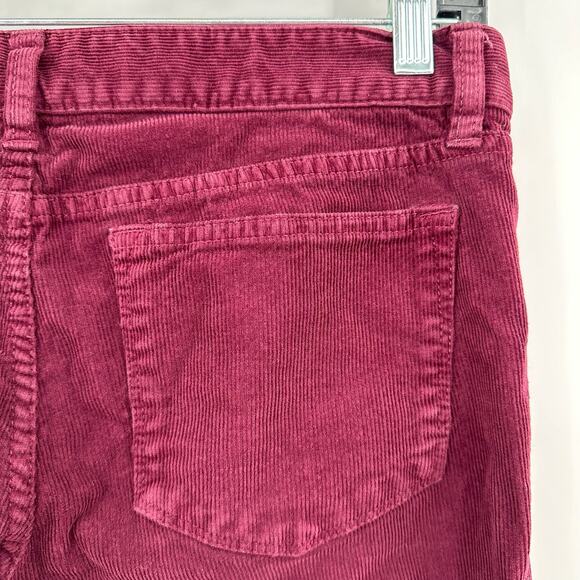 J Crew Size 27 Jeans Red Skinny Ankle Toothpick Bright Vibrant Denim Corduroy - Picture 3 of 5